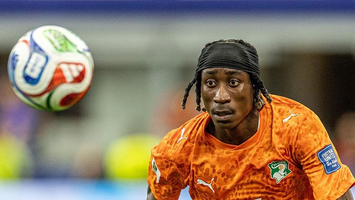 DALLAS, UNITED STATES - 2026/06/30: Yan Diomande of Ivory Coast seen in action during FIFA World Cup 2026 football match between Ivory Coast and Norway at AT&T Stadium . Final score; Ivory Coast 1:2 Norway. (Photo by Grzegorz Wajda/SOPA Images/LightRocket via Getty Images)