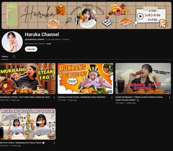 Haruka eks JKT48 buka akun khusus mukbang di YouTube