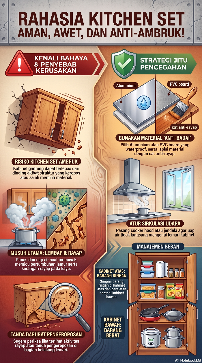 Infografis cara mencegah kitchen set keropos dan berjamur