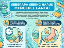 Infografis: Perlukah Mengepel Lantai Setiap Selesai Menyapu? Begini Anjurannya