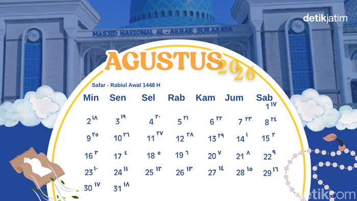 Kalender Hijriah Agustus 2026.