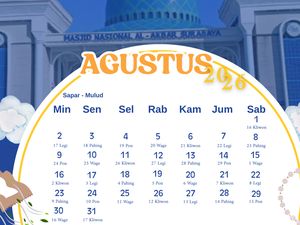 Kalender Jawa Hari Ini 7 Agustus 2026, Simak Watak Weton Jumat Legi