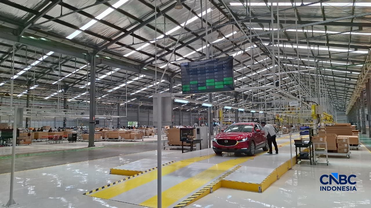 Grand opening Mazda Indonesia Plant di Citeureup Bogor. (CNBC Indonesia/Leon)