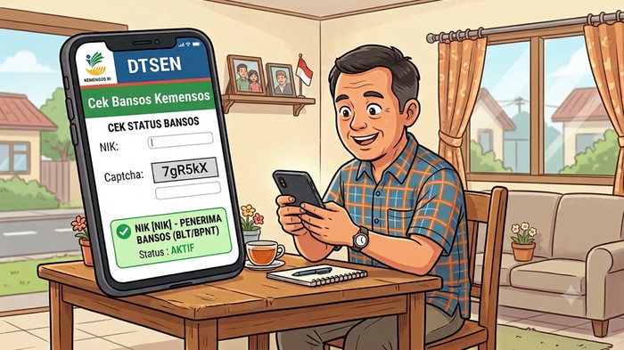 Ilustrasi Cek Bansos Kemensos