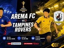 Link Live Streaming Tampines Rovers vs Arema FC, Kick Off 15.30 WIB
