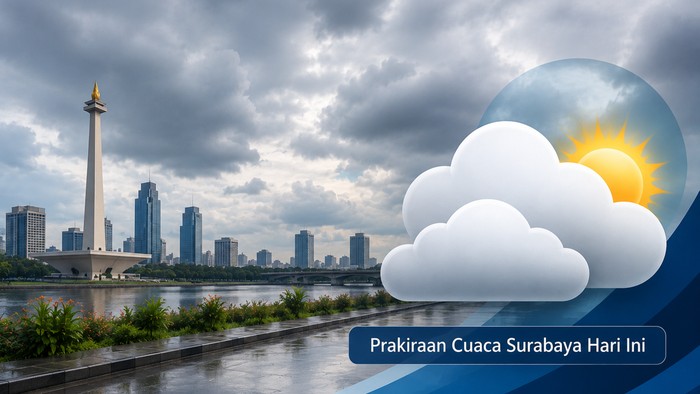 Ilustrasi prakiraan cuaca Surabaya hari ini.