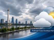 Akhir Pekan Surabaya Berawan dengan Suhu 32 Derajat Celsius