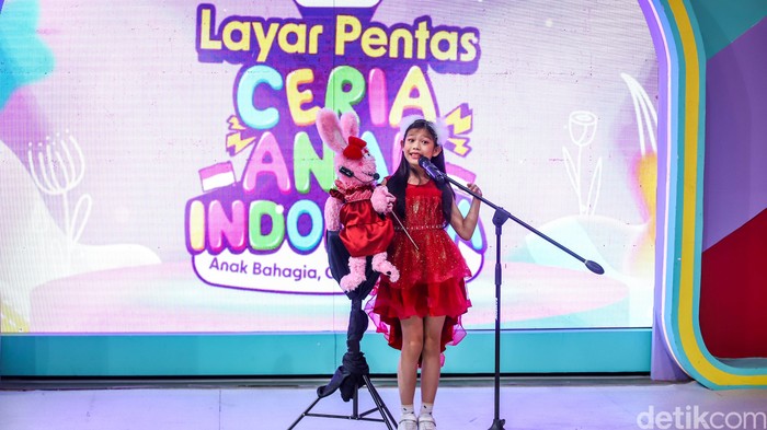 Kemeriahan acara Layar Pentas Ceria Anak Indonesia di kawasan Studio Transmedia, Jakarta, Selasa (28/7/2026).