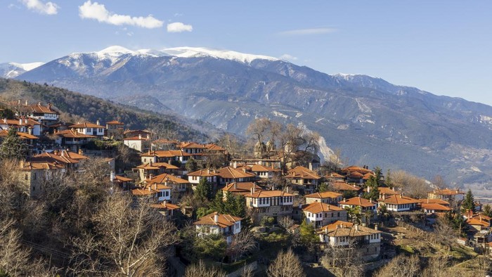 OLYMPUS, GREECE - FEBRUARY 04: The Village Palaios Panteleimonas on February 04, 2024 in Olympus National Park, Greece. (Photo by Athanasios Gioumpasis/Getty Images).