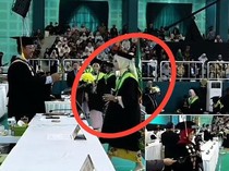 Video: Niat Ikut Tren Difoto Rektor, Wisudawati UINSA Jatuh Terjungkal dari Panggung
