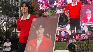 Ini pertama kalinya dia tampil dalam sebuah event face-to-face dengan fans di Jawa Barat. (Foto: dok. Instagram @imhyoseop)