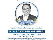 Anggota DPR Fraksi PAN A Bakri Meninggal Dunia