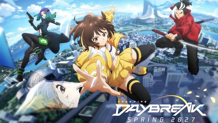 Garena dan Kadokawa telah mengungkap judul resmi untuk anime Free Fire yang saat ini sedang diproduksi oleh Studio Candybox. Judul anime ini adalah Free Fire Daybreak.