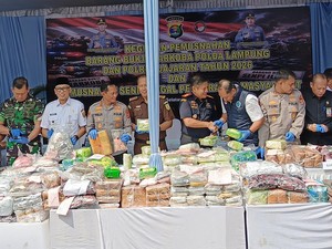 Polda Lampung Musnahkan 119 Kg Sabu-58 Kg Ganja, Nilainya Capai Rp 264,9 M