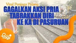 Video Viral Penjaga Palang Gagalkan Aksi Pria Tabrakkan Diri ke KA di Pasuruan 
