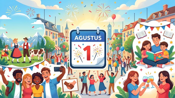 Ilustrasi kalender 1 Agustus. Tanggal 1 Agustus hari apa?