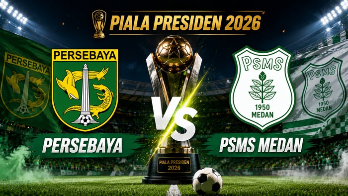 Ilustrasi Laga Persebaya vs PSMS Medan di Piala Presiden 2026 (dibuat dengan AI)