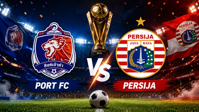 ilustrasi Port FC vs Persija di Piala Presiden 2026 (dibuat dengan AI)