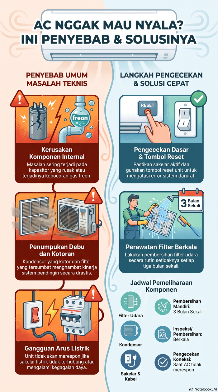 Infografis alasan AC mati