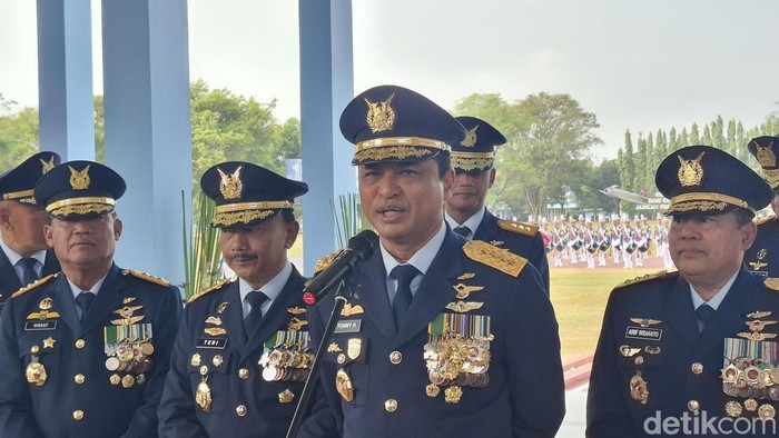 Kepala Staf Angkatan Udara (KSAU) Marsekal Madya TNI Mohamad Tonny Harjono saat ditemui di Kompleks Akademi Angkatan Udara (AAU), Sleman, Rabu (29/7/2026)
