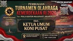 Pembukaan Turnamen Olahraga Kemerdekaan RI 2026 Piala Kraton Majapahit Jakarta