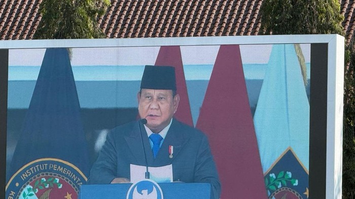 Prabowo Subianto di pelantikan lulusan IPDN 2026(Eva/detikcom)