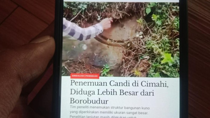 Viral unggahan soal penemuan candi di Cimahi