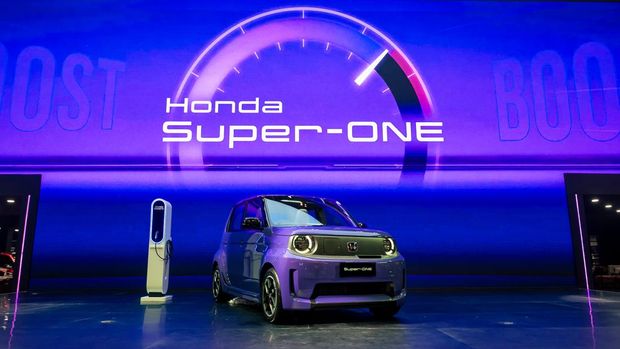 GIIAS 2026 PT Honda Prospect Motor (HPM) resmi memperkenalkan mobil listrik kompak Super-ONE pada ajang Gaikindo Indonesia International Auto Show (GIIAS) 2026. (CNBC Indonesia/Ferry Sandi)