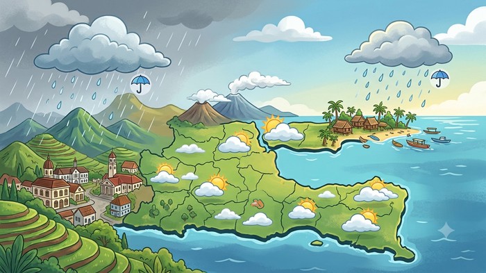 Ilustrasi cuaca Jawa Timur hari ini.