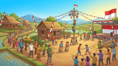 Ilustrasi perayaan HUT RI 17 Agustus.