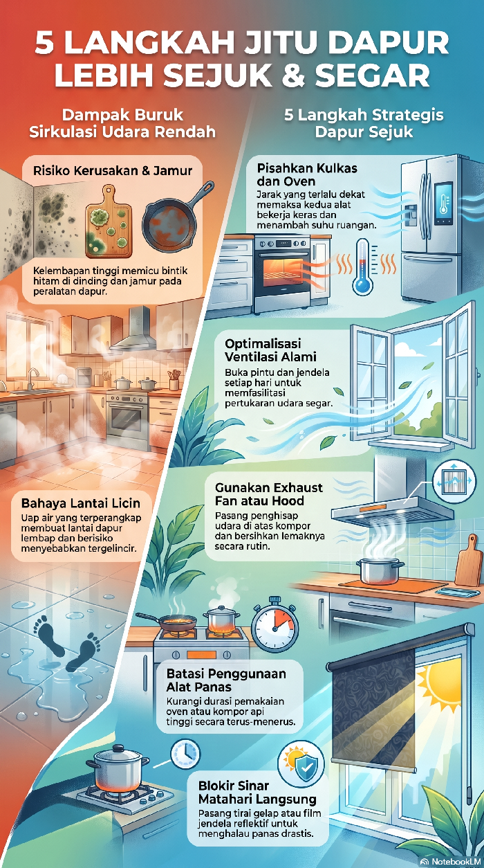 Infografis cara ubah dapur agar tidak pengap dan panas