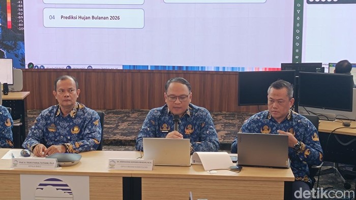 Konferensi pers BMKG terkait prediksi musim kemarau 2026, Kamis (30/7/2026).