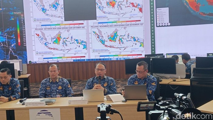 Konferensi pers di Kantor BMKG, Jakarta Pusat, Kamis (30/7/2026).