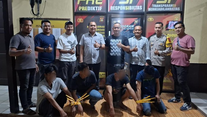 Tampang empat pengedar sabu di Ogan Ilir yang diamankan polisi