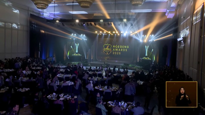 Acara puncak penganugerahan Hoegeng Awards 2026 terhadap 5 polisi teladan dimulai. Acara pemberian penghargaan ini akan disiarkan langsung di detikcom. (dok detikcom)