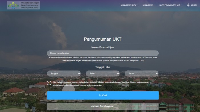 Daftar UKT UIN Raden Intan Lampung