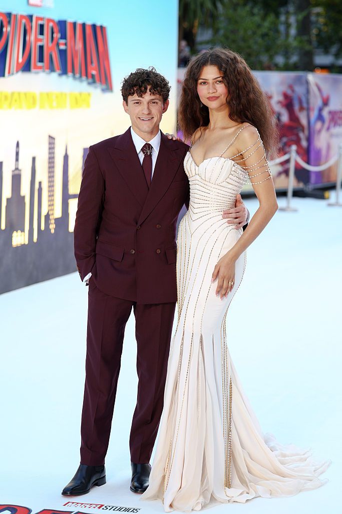 LONDON, ENGLAND - JULY 29: Tom Holland and Zendaya attend the Spider-Man: Brand New Day UK premiere in Odeon Luxe Leicester Square on Wednesday 29th July 2026 in London, England. (Photo by Tim P. Whitby/ Getty Images for Sony Pictures)