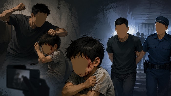 Ilustrasi ayah aniaya anak.