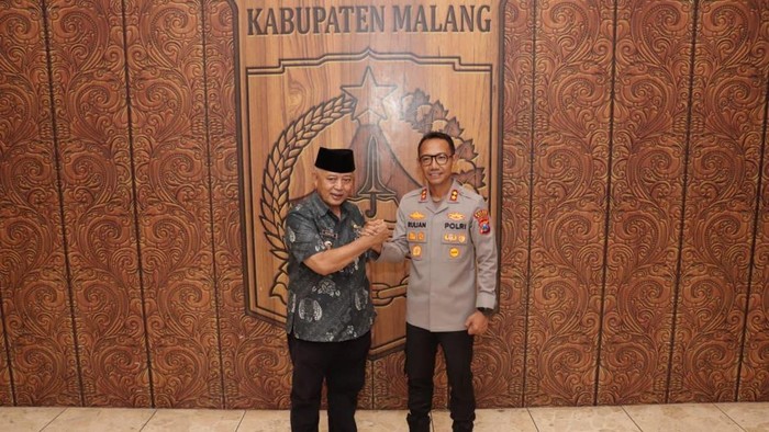 Kapolres Malang AKBP Rulian Syauri silaturahmi ke Bupati Malang HM Sanusi bahas penguatan kamtibmas di Kabupaten Malang