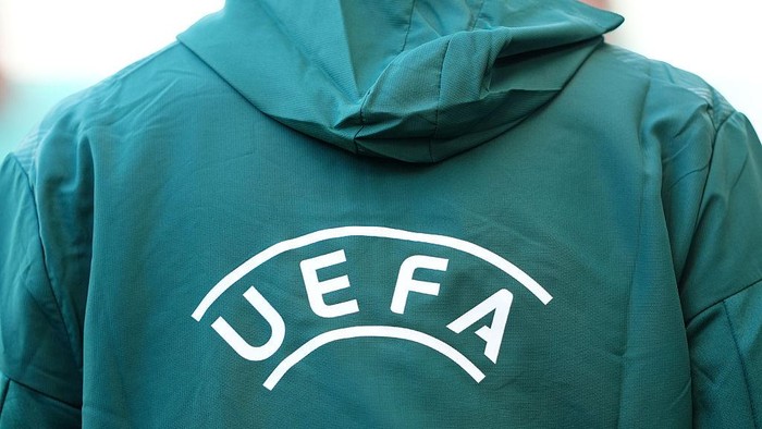 UEFA branding ahead of the UEFA Conference League qualifying match at Easter Road, Edinburgh. Picture date: Thursday July 30, 2026. (Photo by Andrew Milligan/PA Images via Getty Images)