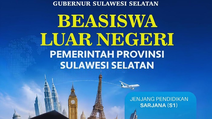 Pendafatran Beasiswa Luar Negeri Pemprov Sulsel.