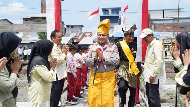 Polda Riau menggelar Ekspedisi Merah Putih Presisi, dimulai dari Concong, wilayah pesisir di Inhil, Kamis (30/7/2026).