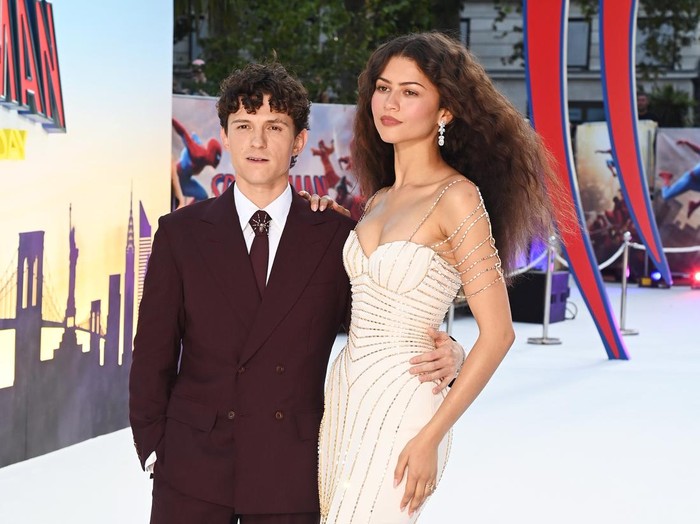 Tom Holland and Zendaya arrive for the UK Premiere of Spider-Man Brand New Day at Odeon Luxe, Leicester Square, central London. Picture date: Wednesday July 29, 2026. (Photo by Ian West/PA Images via Getty Images)