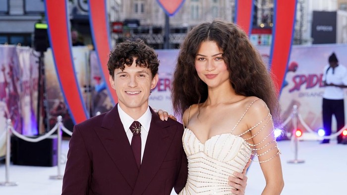 Tom Holland and Zendaya arrive for the UK Premiere of Spider-Man Brand New Day at Odeon Luxe, Leicester Square, central London. Picture date: Wednesday July 29, 2026. (Photo by Ian West/PA Images via Getty Images)