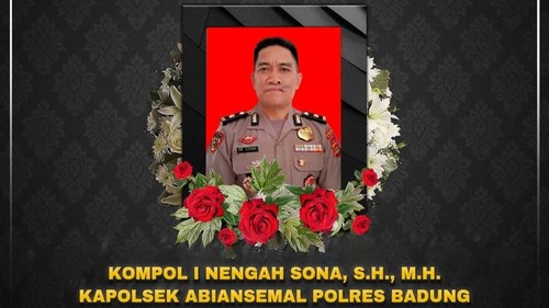 Ucapan duka Polres Badung atas meninggalnya Kapolsek Abiansemal, Kompol I Nengah Sona, Jumat (31/7/2026). (Foto: Dok. Polres Badung)