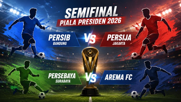 Ilustrasi tim peserta semifinal Piala Presiden 2026.
