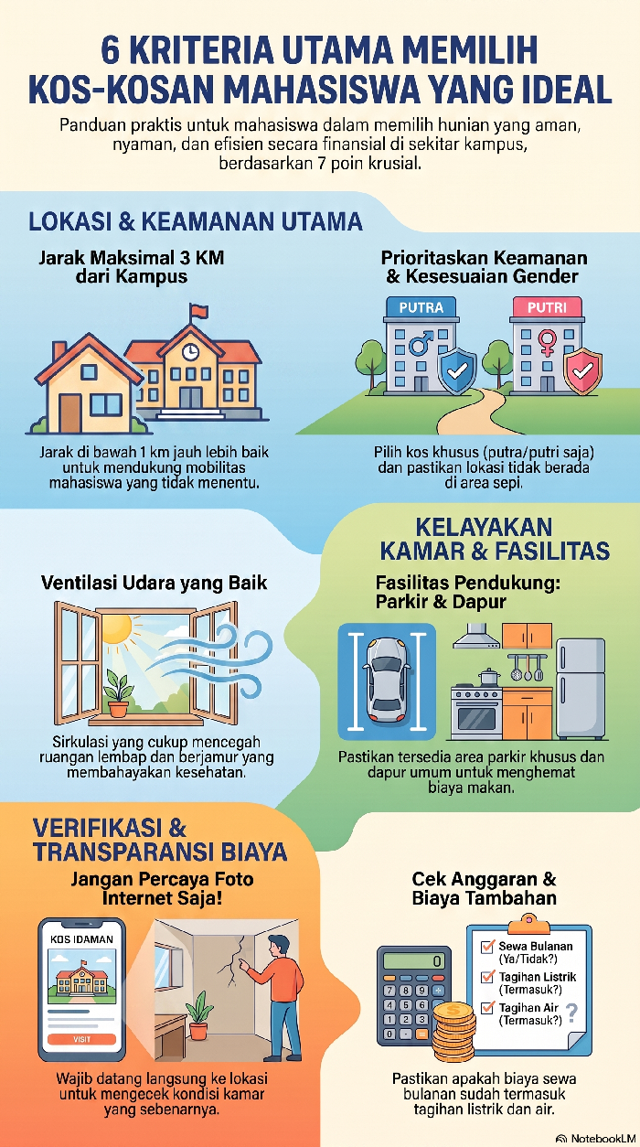 Infografis tips pilih kos-kosan