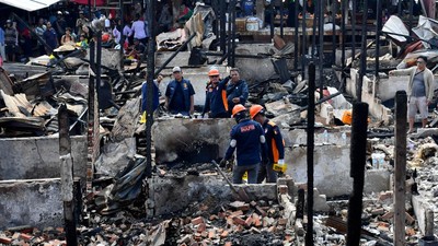 Kebakaran Pasar Sepinggan Hanguskan 250 Kios, Inafis Kumpulkan Bukti