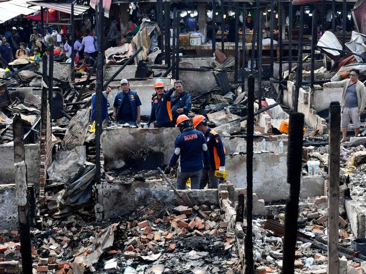 Kebakaran Pasar Sepinggan Hanguskan 250 Kios, Inafis Kumpulkan Bukti
