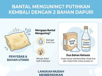 Infografis: Bersihkan Bantal Menguning Cukup Pakai 2 Bahan Ini